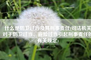什么是防卫过当及其刑事责任(司法机关对于防卫过当、避险过当引起刑事责任的有关规定)