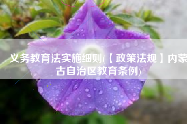 义务教育法实施细则(【政策法规】内蒙古自治区教育条例)