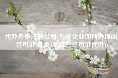 代办外资注册公司(外资企业如何办理EDI许可证(外资EDI经营许可证代办))
