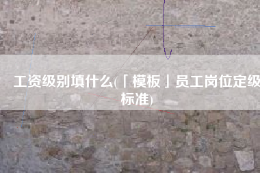 工资级别填什么(「模板」员工岗位定级标准)