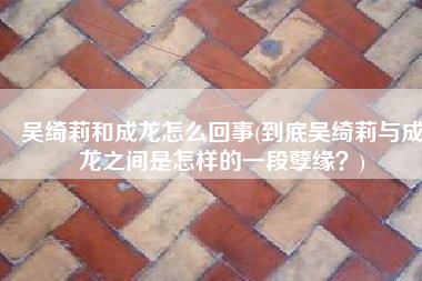 吴绮莉和成龙怎么回事(到底吴绮莉与成龙之间是怎样的一段孽缘？)