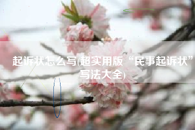 起诉状怎么写(超实用版“民事起诉状”写法大全)