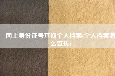 网上身份证号查询个人档案(个人档案怎么查找)