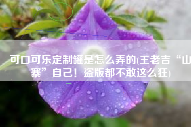 可口可乐定制罐是怎么弄的(王老吉“山寨”自己！盗版都不敢这么狂)