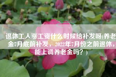 退休工人涨工资什么时候给补发呀(养老金7月底前补发，2022年7月份之前退休，能上调养老金吗？)