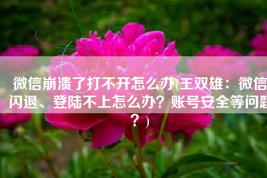 微信崩溃了打不开怎么办(王双雄：微信闪退、登陆不上怎么办？账号安全等问题？)
