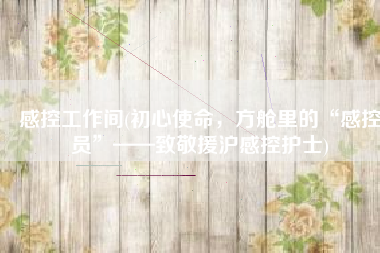 感控工作间(初心使命，方舱里的“感控员”——致敬援沪感控护士)