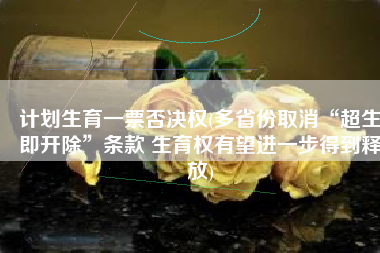 计划生育一票否决权(多省份取消“超生即开除”条款 生育权有望进一步得到释放)