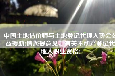 中国土地估价师与土地登记代理人协会公益援助(请您提意见，有关不动产登记代理人职业资格)