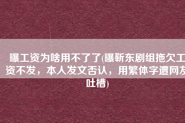 曝工资为啥用不了了(曝靳东剧组拖欠工资不发，本人发文否认，用繁体字遭网友吐槽)