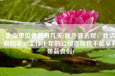 企业单位丧假有几天(我外婆去世，我请假回家，工作十年的公司告知我不能享有带薪丧假)