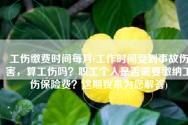 工伤缴费时间每月(工作时间受到事故伤害，算工伤吗？职工个人是否需要缴纳工伤保险费？这期我来为您解答)