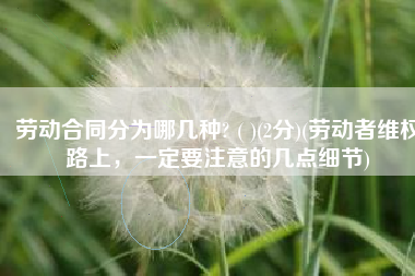 劳动合同分为哪几种? ( )(2分)(劳动者维权路上，一定要注意的几点细节)