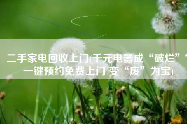 二手家电回收上门(千元电器成“破烂”？一键预约免费上门 变“废”为宝)