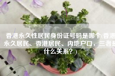 香港永久性居民身份证号码是哪个(香港永久居民、香港居民、内地户口，三者是什么关系？)