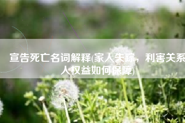 宣告死亡名词解释(家人失踪，利害关系人权益如何保障)