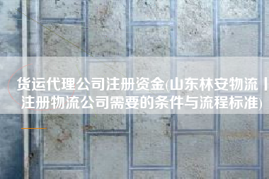 货运代理公司注册资金(山东林安物流丨注册物流公司需要的条件与流程标准)