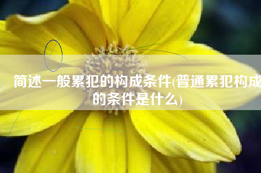 简述一般累犯的构成条件(普通累犯构成的条件是什么)