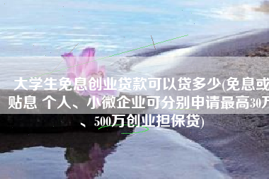 大学生免息创业贷款可以贷多少(免息或贴息 个人、小微企业可分别申请最高30万、500万创业担保贷)