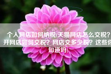 个人网店如何纳税(天猫网店怎么交税？开网店如何交税？网店交多少税？这些你知道吗)