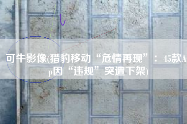 可牛影像(猎豹移动“危情再现”：45款App因“违规”突遭下架)