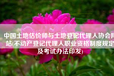 中国土地估价师与土地登记代理人协会网站(不动产登记代理人职业资格制度规定及考试办法印发)