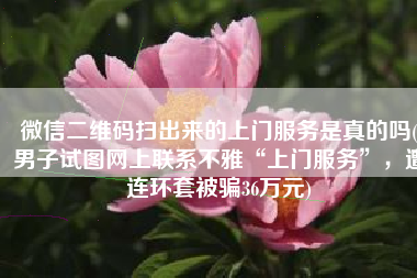 微信二维码扫出来的上门服务是真的吗(男子试图网上联系不雅“上门服务”，遭连环套被骗36万元)