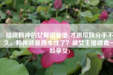 腿咚赖神的女解说是谁(才跟瓜妹分手不久，赖神就暴露本性了？被女主播喂食一脸享受)