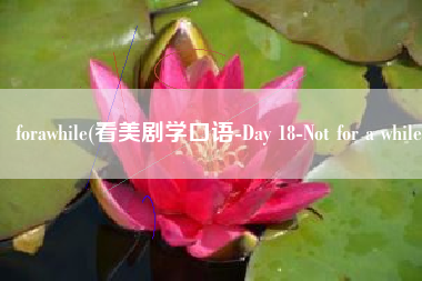 forawhile(看美剧学口语-Day 18-Not for a while)