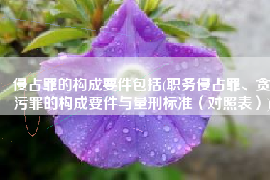 侵占罪的构成要件包括(职务侵占罪、贪污罪的构成要件与量刑标准（对照表）)