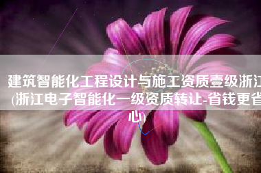 建筑智能化工程设计与施工资质壹级浙江(浙江电子智能化一级资质转让-省钱更省心)