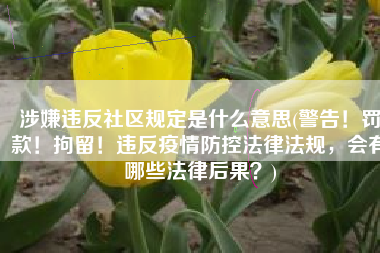 涉嫌违反社区规定是什么意思(警告！罚款！拘留！违反疫情防控法律法规，会有哪些法律后果？)