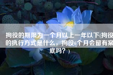 拘役的期限为一个月以上一年以下(拘役的执行方式是什么，拘役6个月会留有案底吗？)