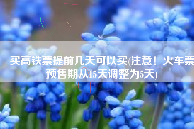 买高铁票提前几天可以买(注意！火车票预售期从15天调整为5天)