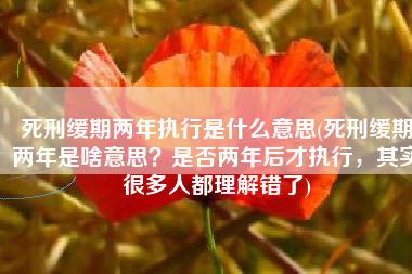 死刑缓期两年执行是什么意思(死刑缓期两年是啥意思？是否两年后才执行，其实很多人都理解错了)