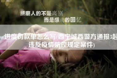进度罚款单怎么写(西宁城西警方通报3起违反疫情防控规定案件)