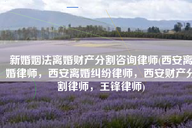 新婚姻法离婚财产分割咨询律师(西安离婚律师，西安离婚纠纷律师，西安财产分割律师，王锋律师)