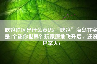 吃鸡啥区是什么意思(“吃鸡”海岛其实是1个迷你世界？玩家原地飞升后，还没巴掌大)
