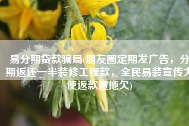 易分期贷款骗局(朋友圈定期发广告，分期返还一半装修工程款，全民易装宣传大使返款遭拖欠)