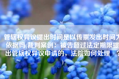 管辖权异议提出时间是以传票发出时间为依据吗(裁判案例：被告超过法定期限提出管辖权异议申请的，法院如何处理​？)