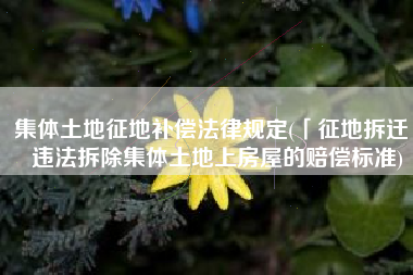 集体土地征地补偿法律规定(「征地拆迁」违法拆除集体土地上房屋的赔偿标准)