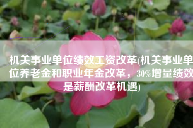 机关事业单位绩效工资改革(机关事业单位养老金和职业年金改革，30%增量绩效是薪酬改革机遇)