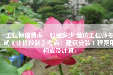 工程保险费率一般是多少(造价工程师考试《计价控制》考点：建筑安装工程费用构成及计算)