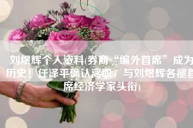 刘煜辉个人资料(券商“编外首席”成为历史！任泽平确认离职，与刘煜辉各褪首席经济学家头衔)