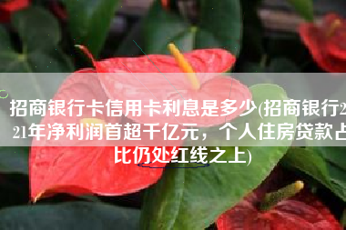 招商银行卡信用卡利息是多少(招商银行2021年净利润首超千亿元，个人住房贷款占比仍处红线之上)