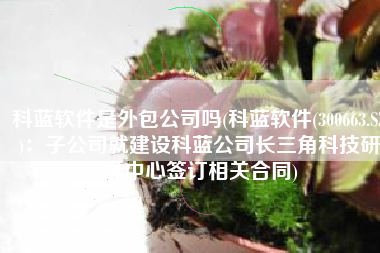 科蓝软件是外包公司吗(科蓝软件(300663.SZ)：子公司就建设科蓝公司长三角科技研发中心签订相关合同)