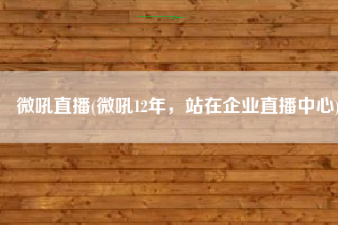 微吼直播(微吼12年，站在企业直播中心)