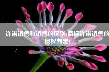 许诺销售和销售的区别(商标许诺销售的侵权判定)