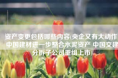 资产变更包括哪些内容(央企又有大动作！中国建材进一步整合水泥资产 中国交建分拆子公司重组上市)