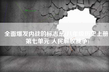 全面爆发内战的标志是(八年级历史上册 第七单元 人民解放战争)